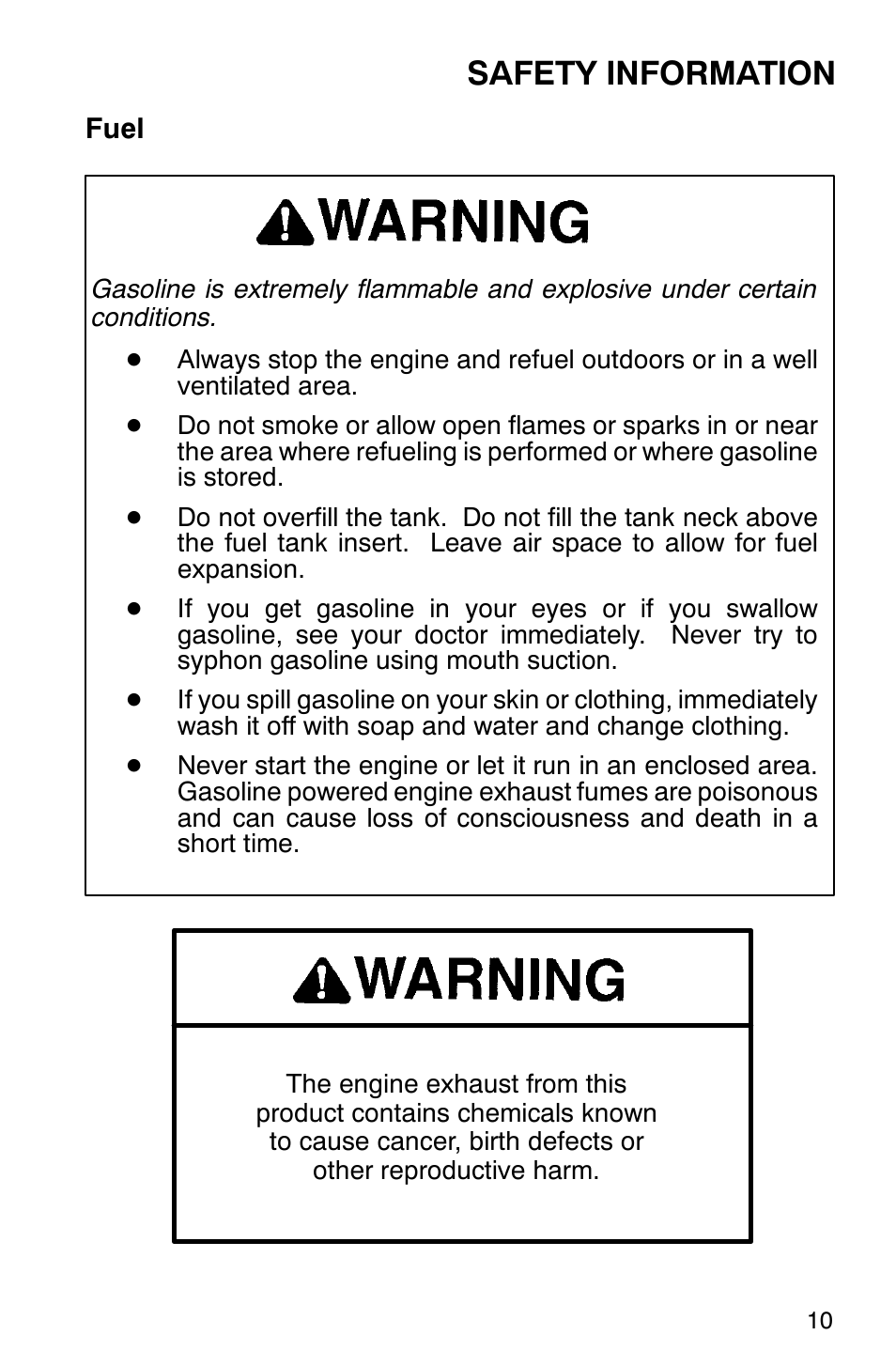 Safety information | Polaris 2001 Victory Standard Cruiser User Manual | Page 17 / 107