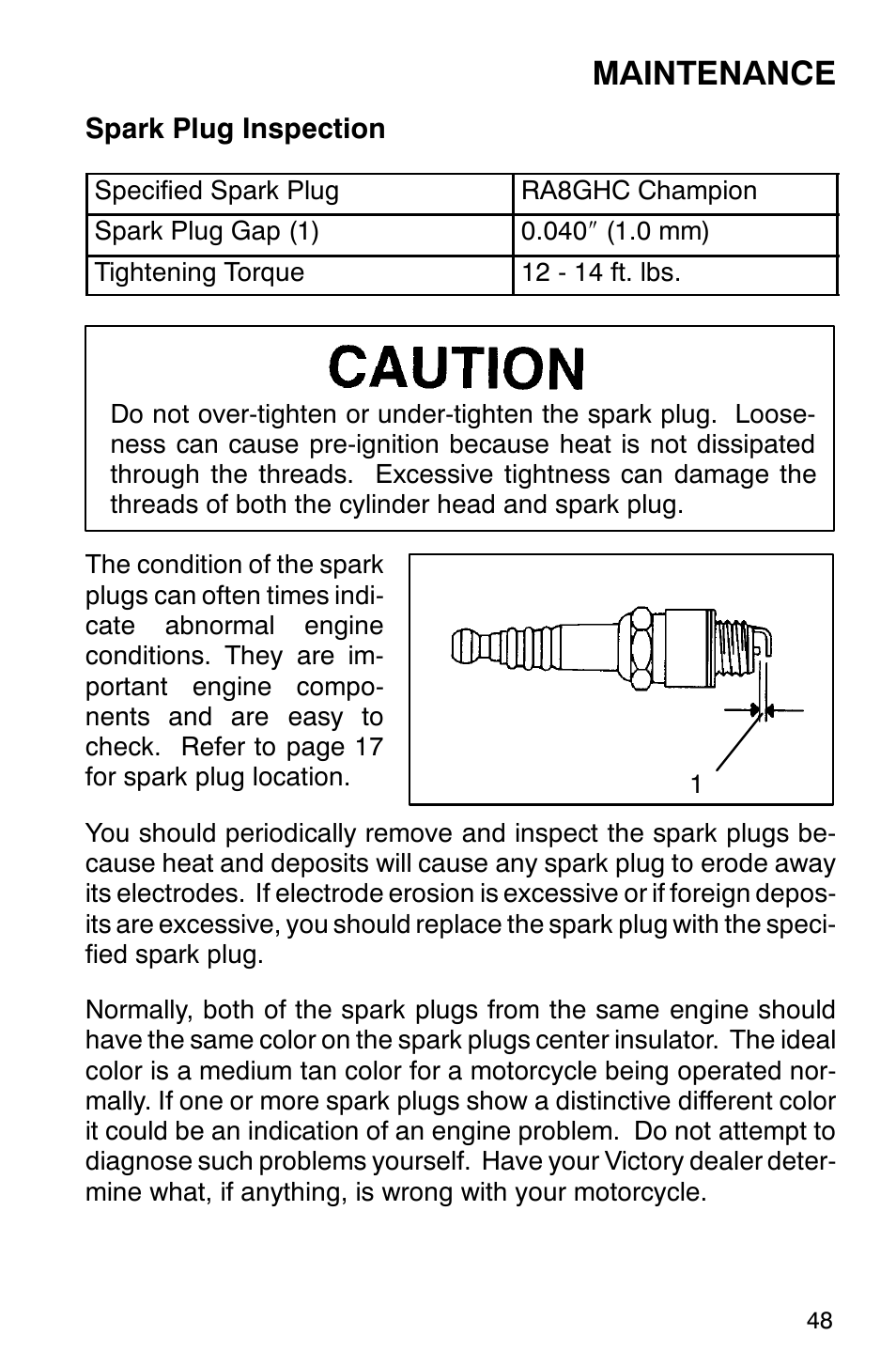 Maintenance | Polaris 2001 Victory Standard Cruiser User Manual | Page 55 / 107