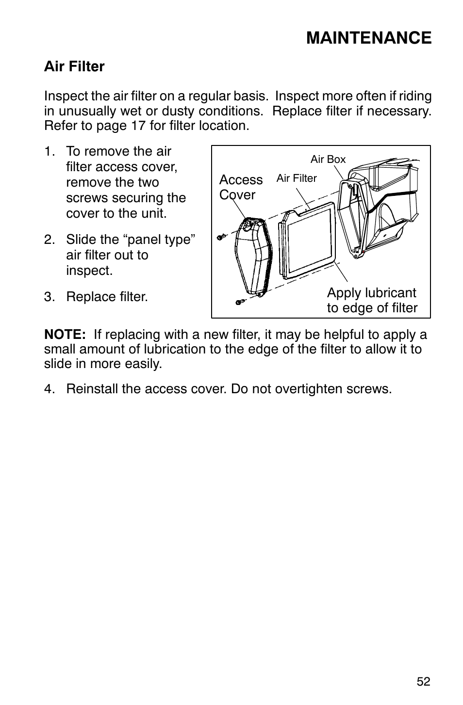 Maintenance | Polaris 2001 Victory Standard Cruiser User Manual | Page 59 / 107