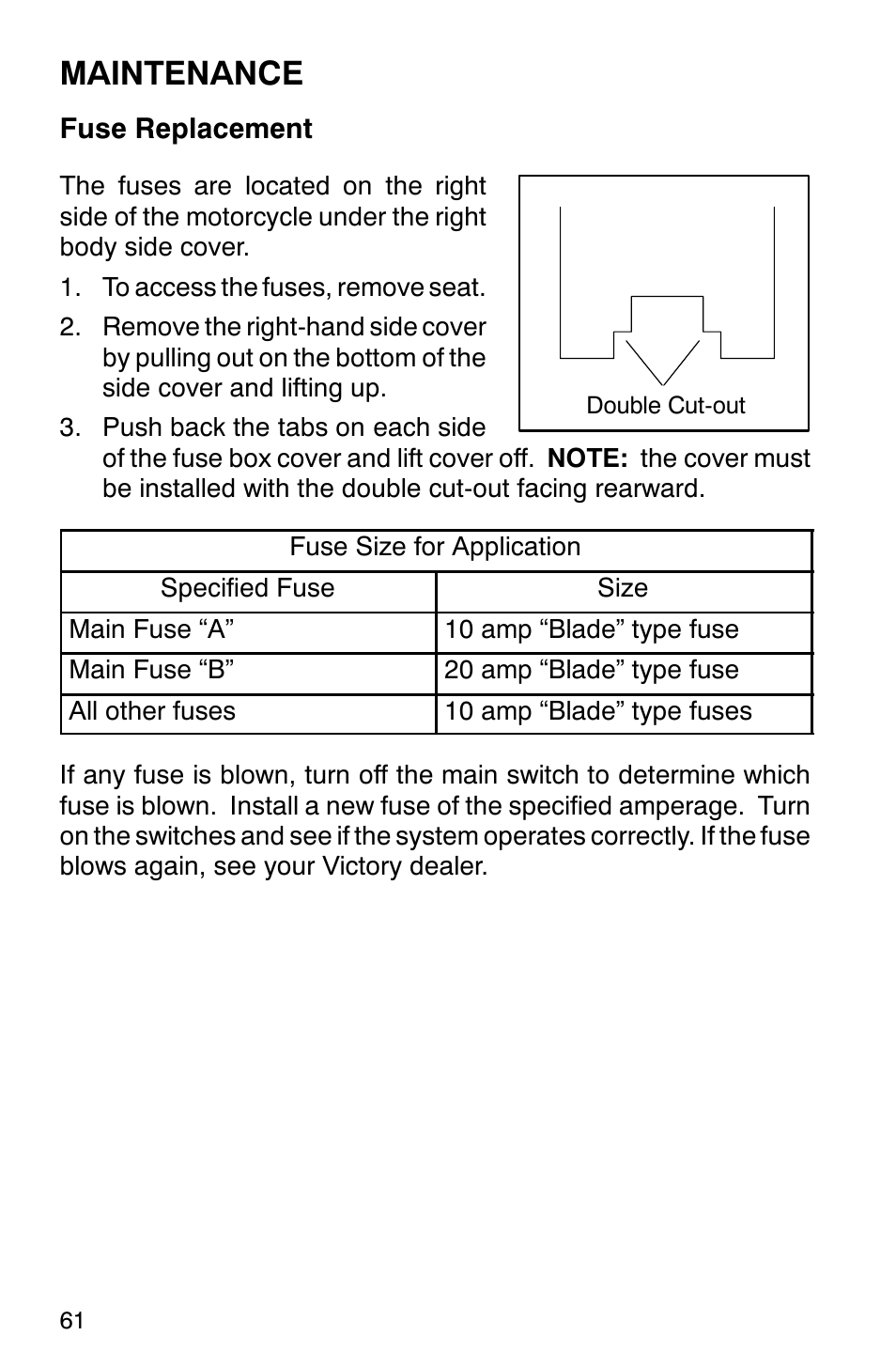 Maintenance | Polaris 2001 Victory Standard Cruiser User Manual | Page 68 / 107
