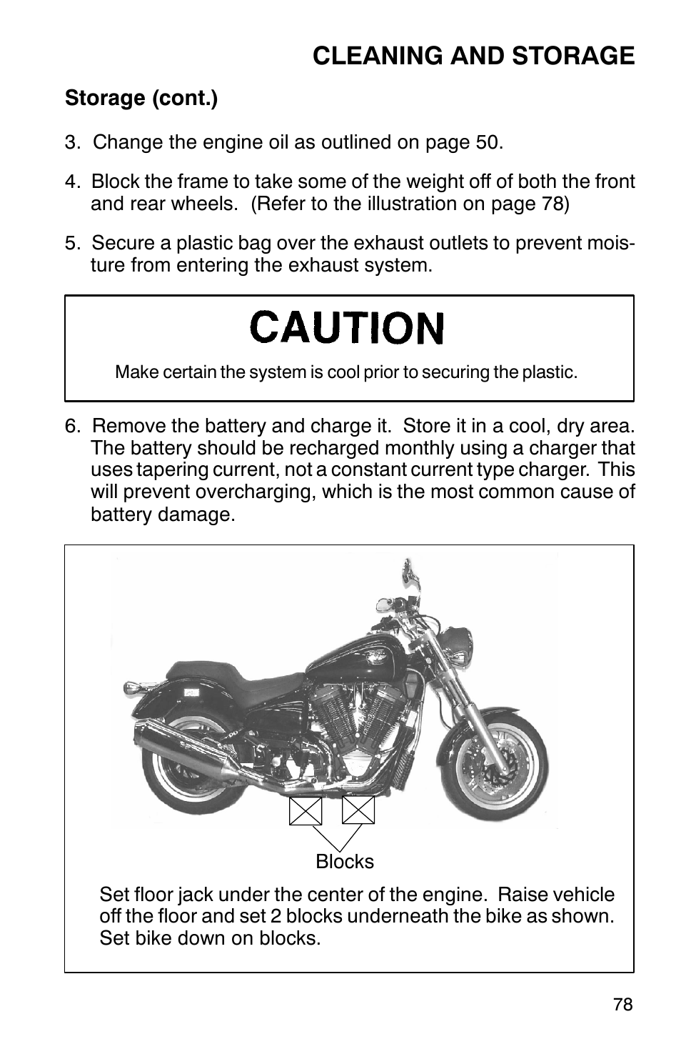 Cleaning and storage | Polaris 2001 Victory Standard Cruiser User Manual | Page 85 / 107