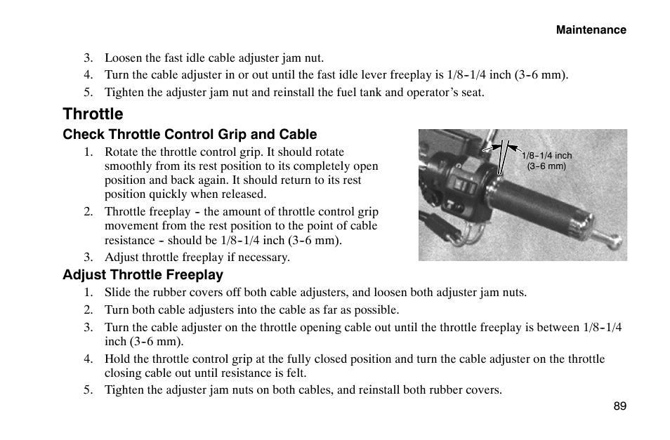 Throttle | Polaris 2002 Victory Touring Cruiser User Manual | Page 103 / 166