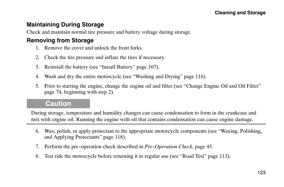 Caution | Polaris 2002 Victory Touring Cruiser User Manual | Page 137 / 166