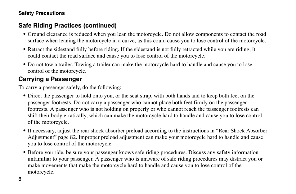 Polaris 2002 Victory Touring Cruiser User Manual | Page 22 / 166