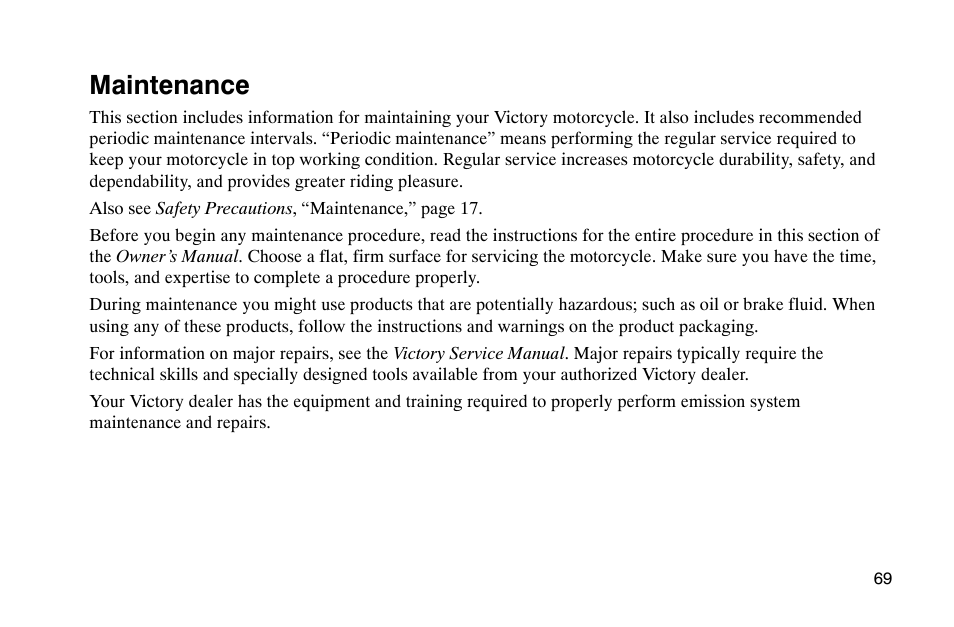 Maintenance | Polaris 2002 Victory Touring Cruiser User Manual | Page 83 / 166