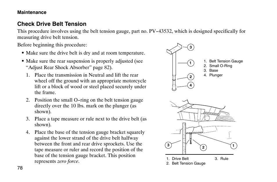 Check drive belt tension | Polaris 2002 Victory Touring Cruiser User Manual | Page 92 / 166