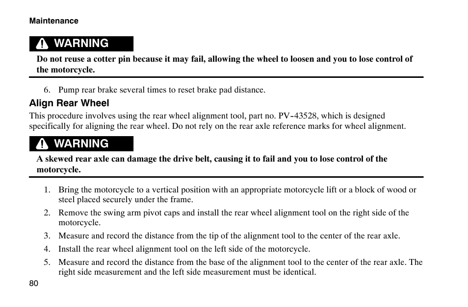 Warning | Polaris 2002 Victory Touring Cruiser User Manual | Page 94 / 166