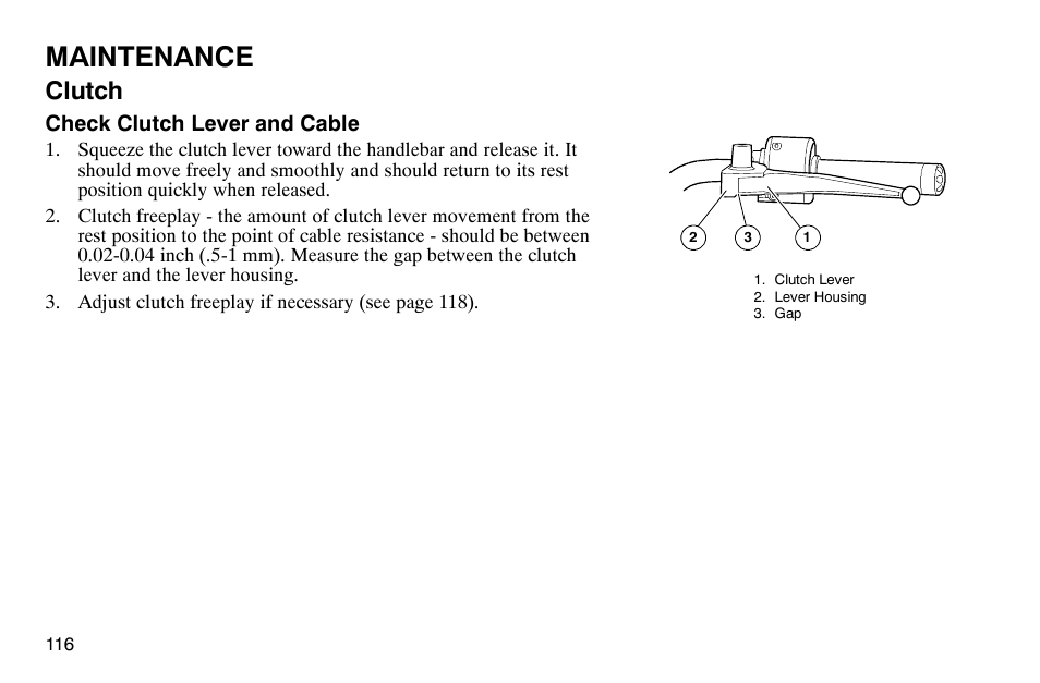 Maintenance, Clutch | Polaris 2003 Victory Classic Cruiser User Manual | Page 118 / 180