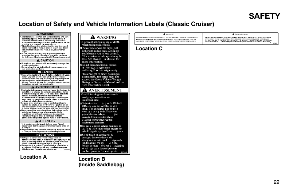 Safety | Polaris 2003 Victory Classic Cruiser User Manual | Page 31 / 180