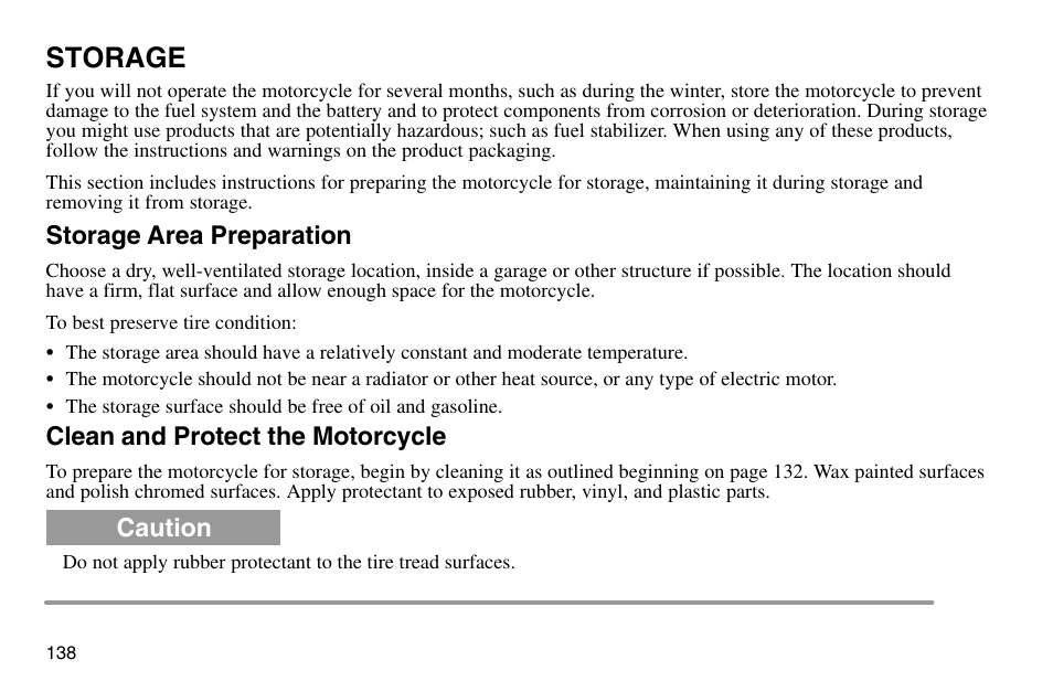 Storage | Polaris 2003 Victory Vegas User Manual | Page 140 / 164