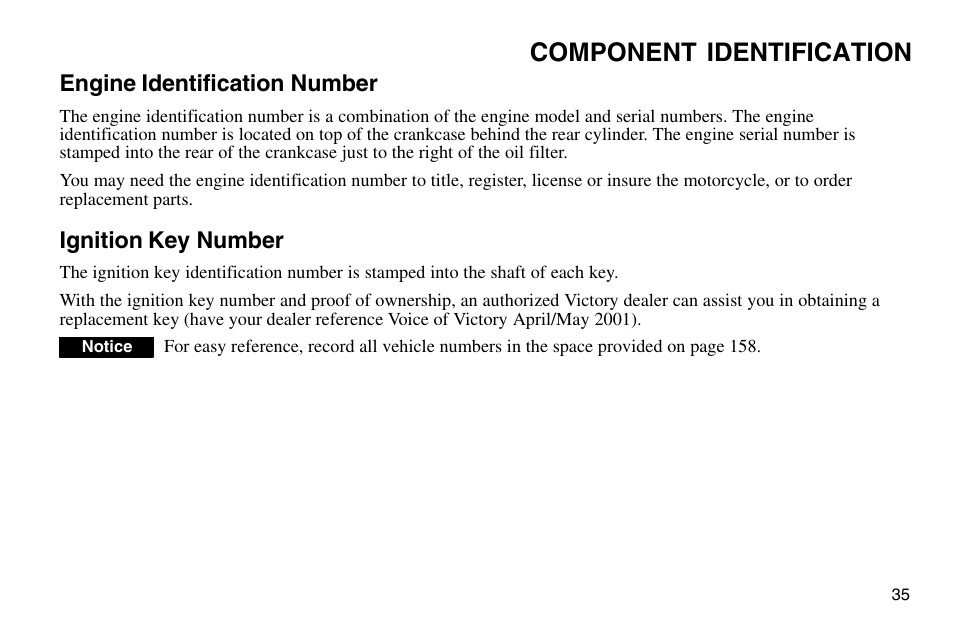 Component identification | Polaris 2003 Victory Vegas User Manual | Page 37 / 164