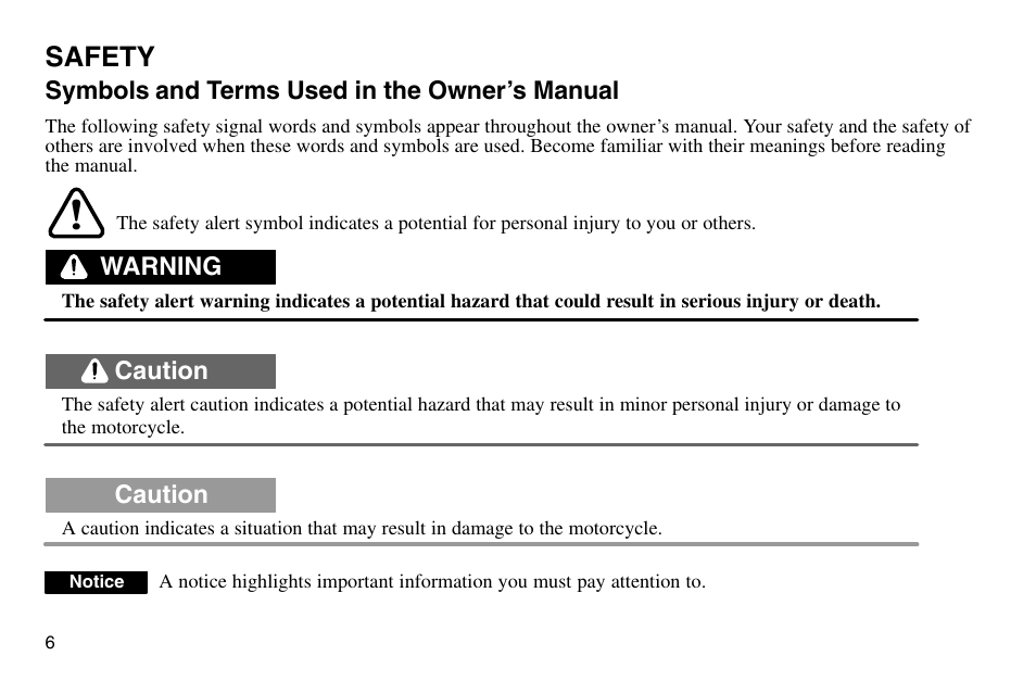 Safety | Polaris 2003 Victory Vegas User Manual | Page 8 / 164