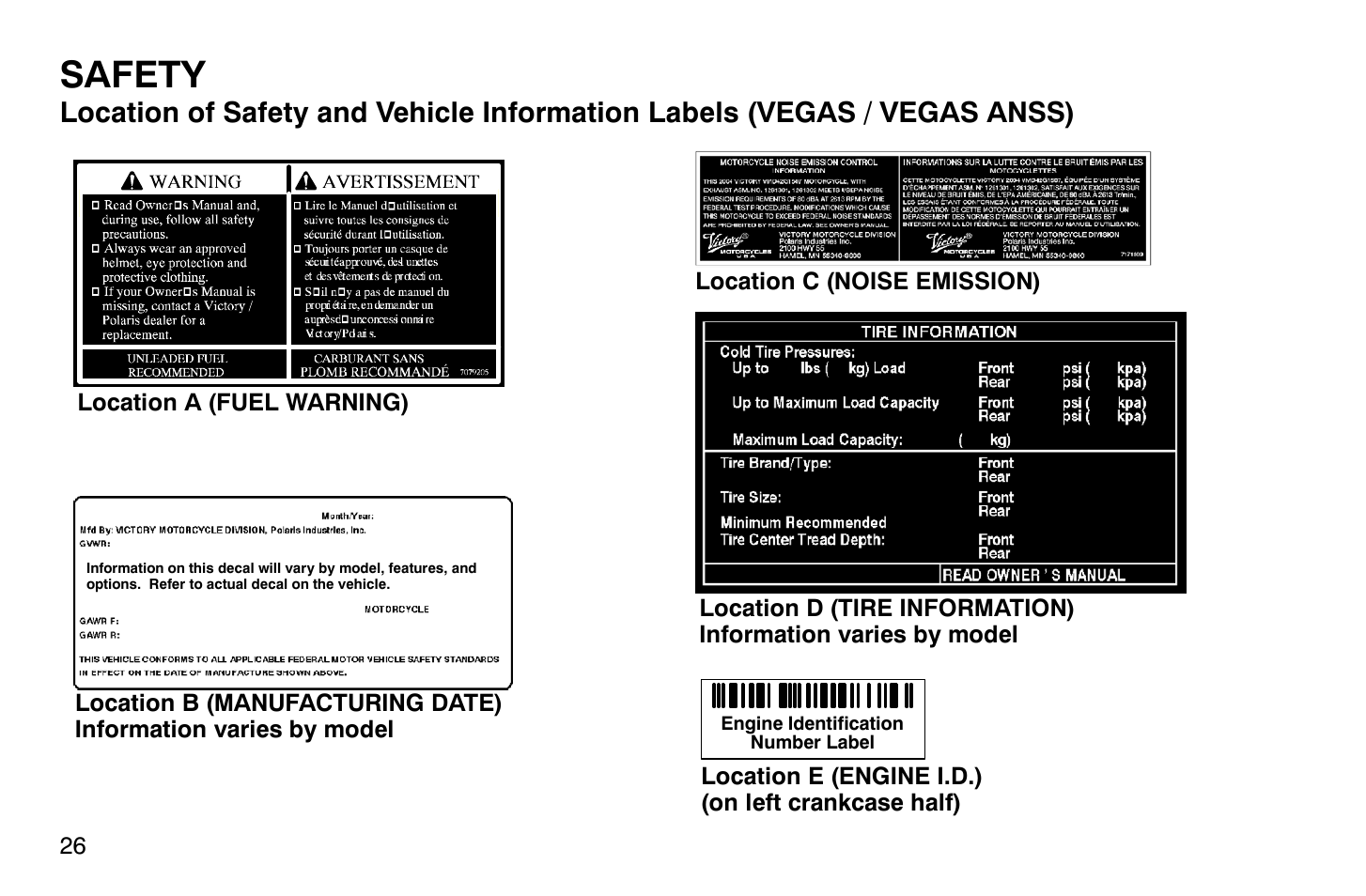 Safety | Polaris 2004 Victory Vegas User Manual | Page 28 / 165