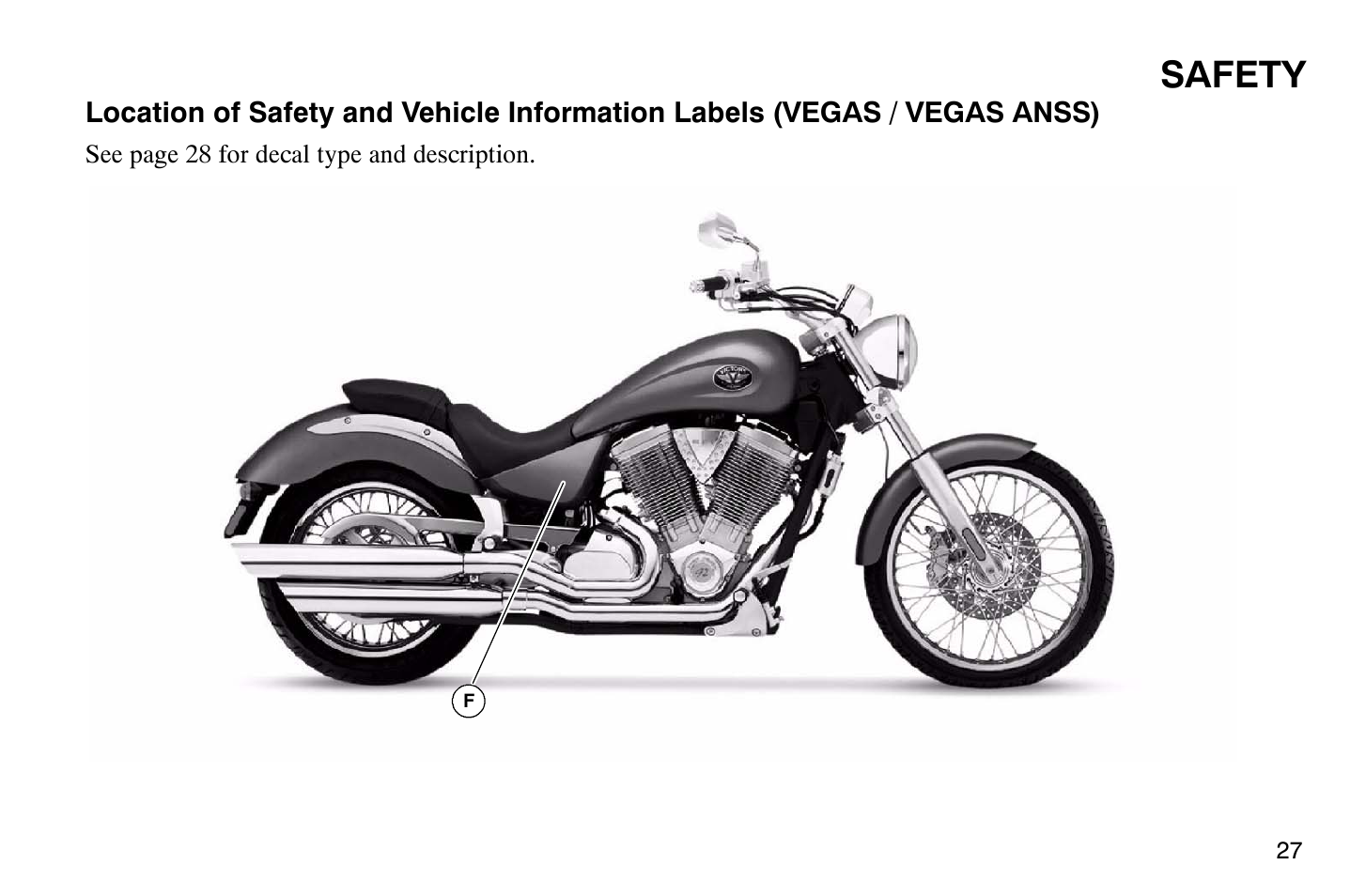 Safety | Polaris 2004 Victory Vegas User Manual | Page 29 / 165