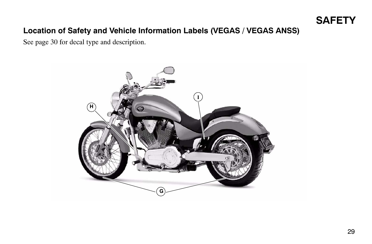 Safety | Polaris 2004 Victory Vegas User Manual | Page 31 / 165