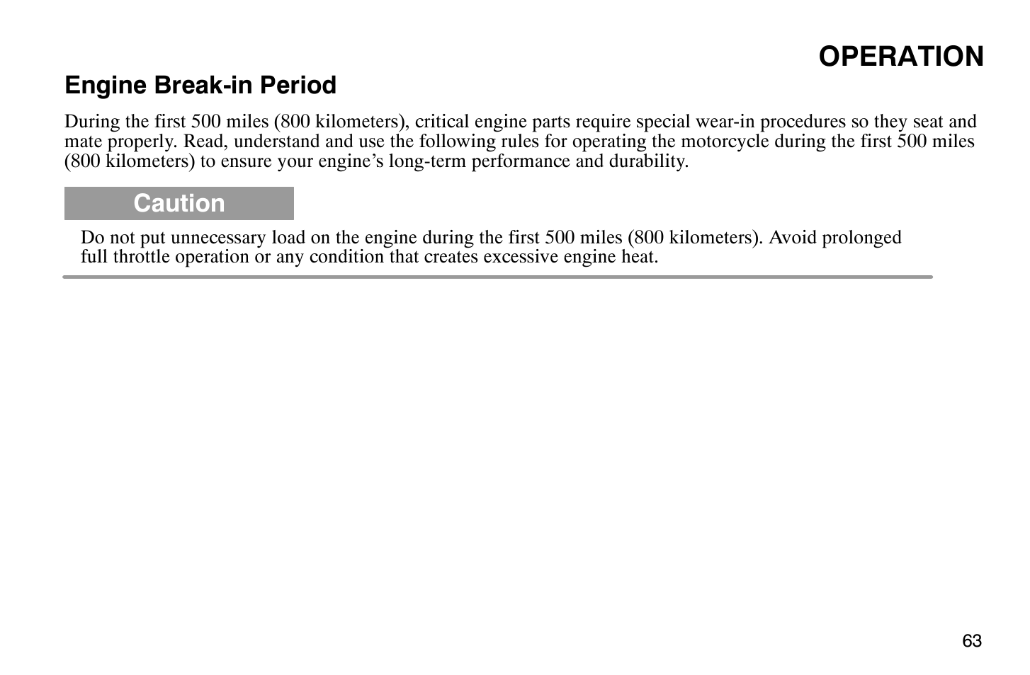 Operation | Polaris 2004 Victory Vegas User Manual | Page 65 / 165