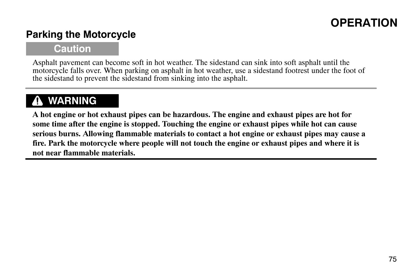 Operation | Polaris 2004 Victory Vegas User Manual | Page 77 / 165