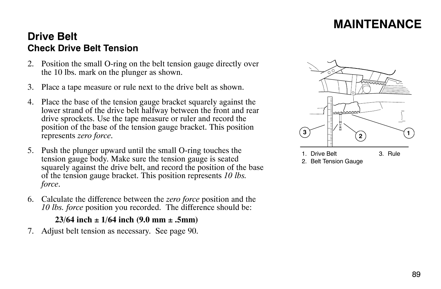 Maintenance, Drive belt | Polaris 2004 Victory Vegas User Manual | Page 91 / 165