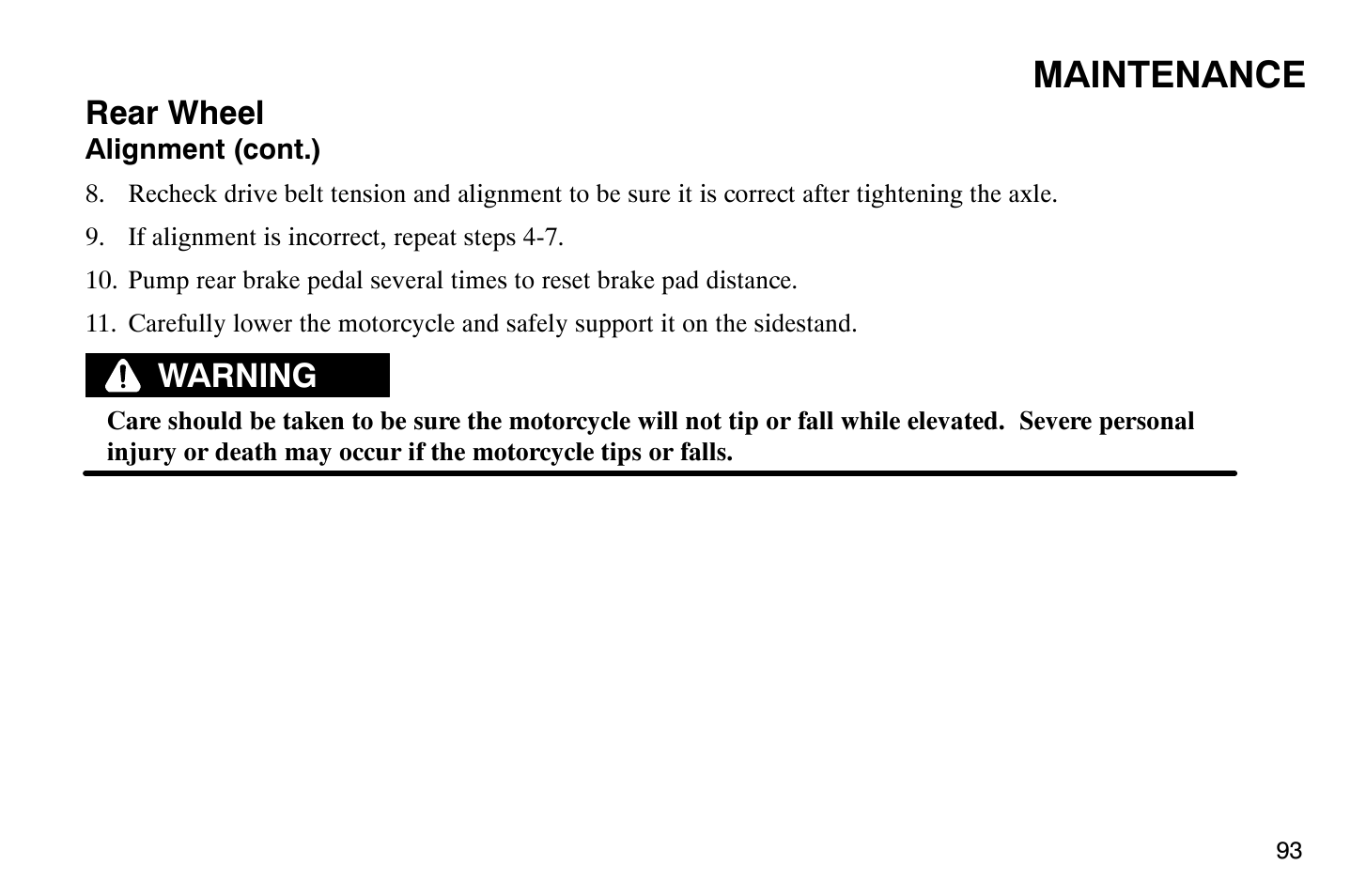 Maintenance | Polaris 2004 Victory Vegas User Manual | Page 95 / 165