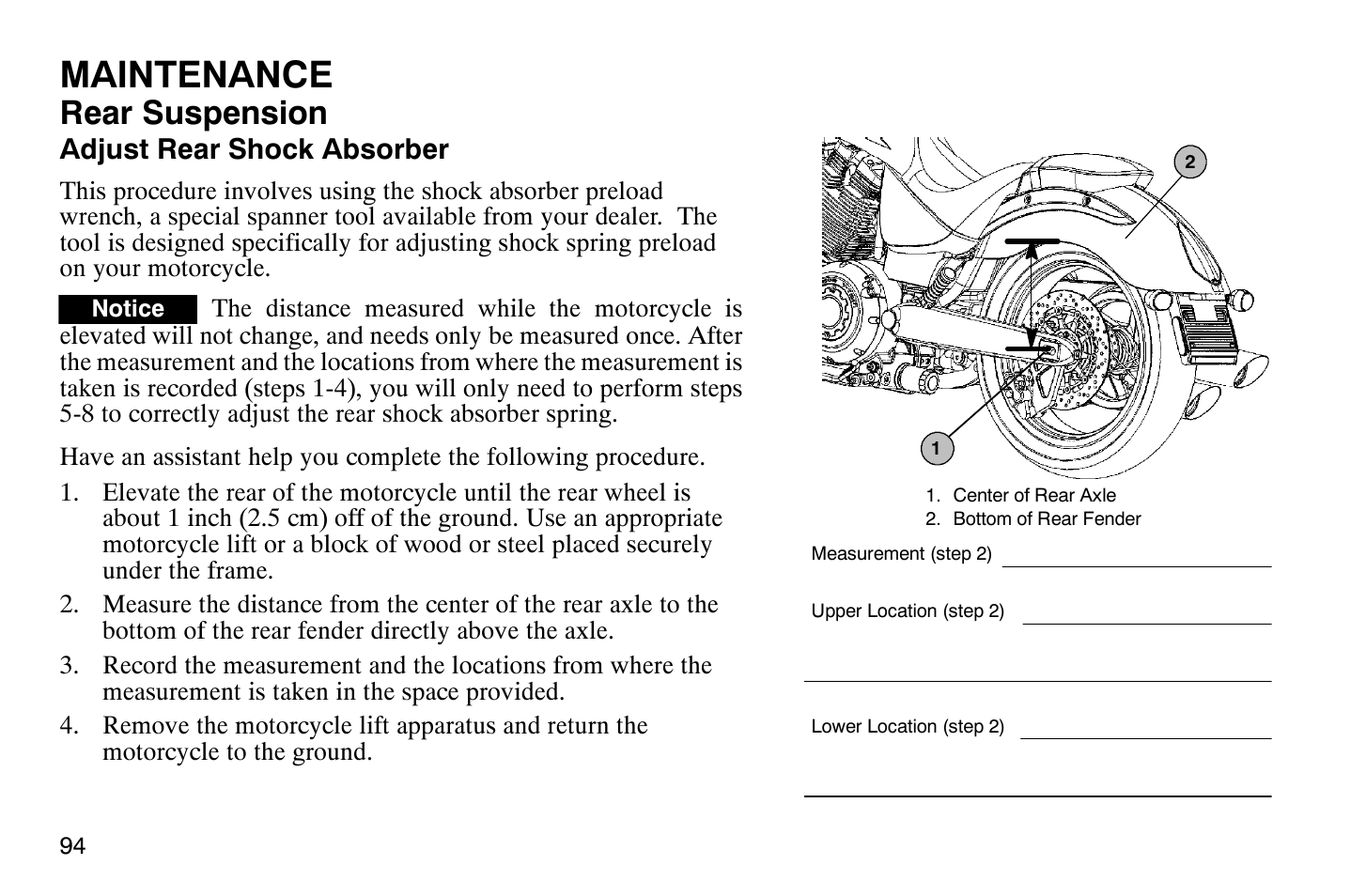 Maintenance, Rear suspension | Polaris 2004 Victory Vegas User Manual | Page 96 / 165