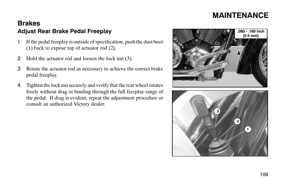 Maintenance, Brakes | Polaris 2004 Victory Kingpin User Manual | Page 111 / 162
