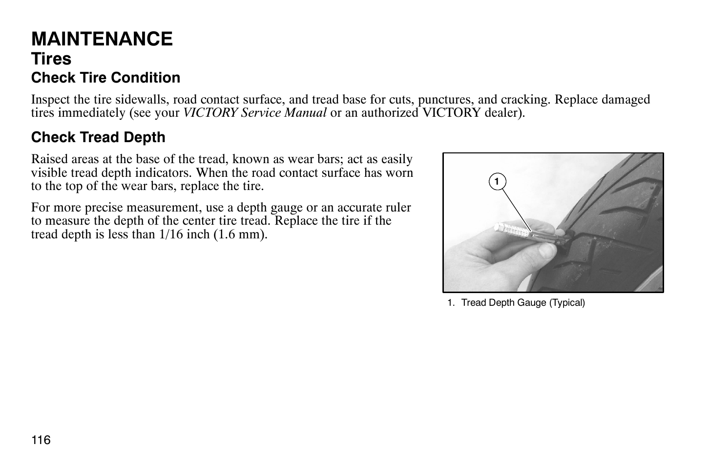 Maintenance, Tires | Polaris 2007 Victory Hammer User Manual | Page 121 / 167