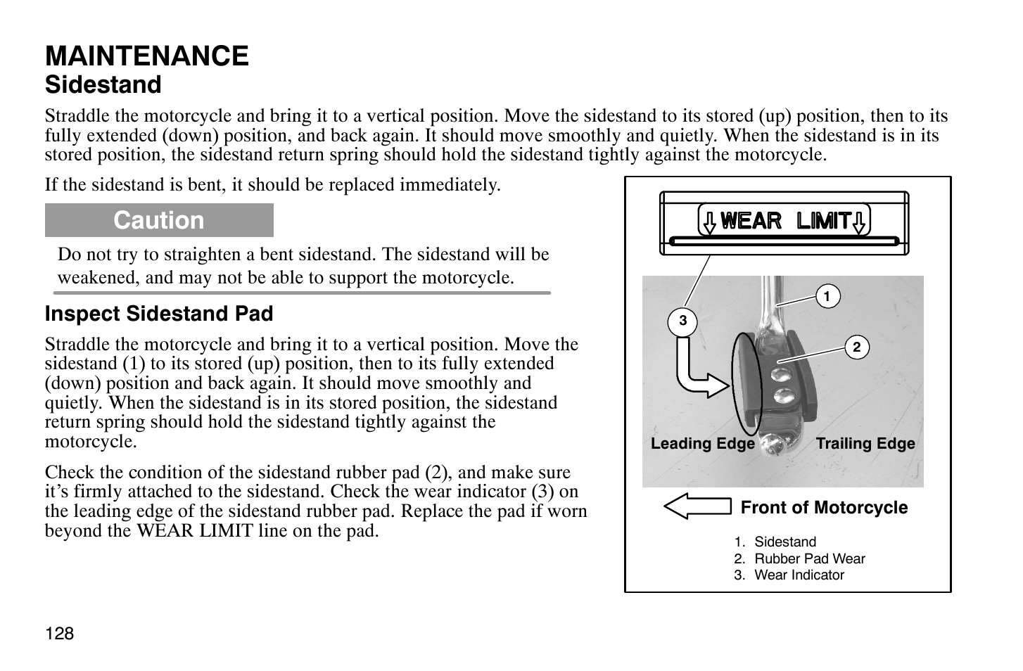 Maintenance, Sidestand, Caution | Polaris 2007 Victory Hammer User Manual | Page 133 / 167