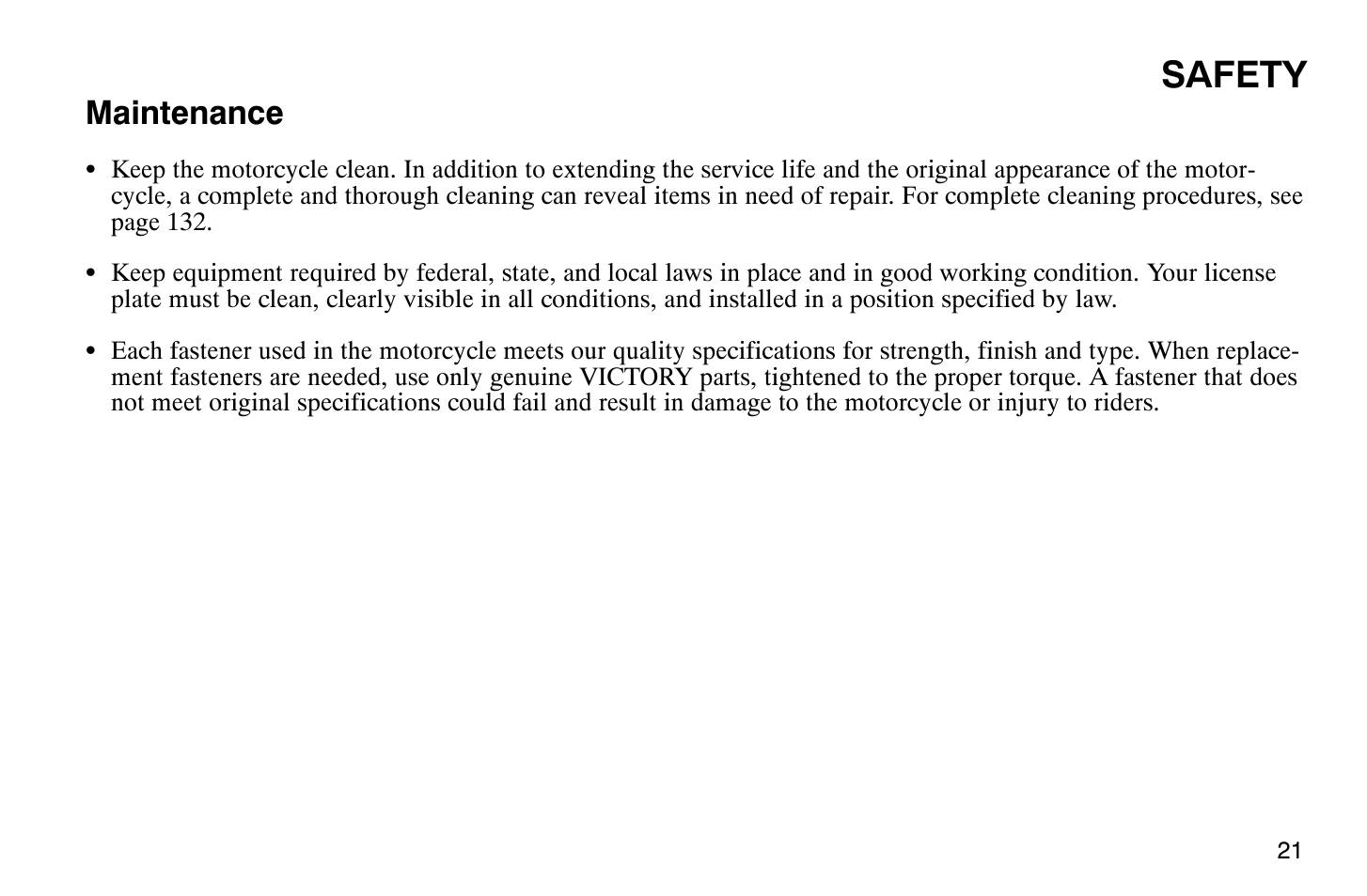 Safety, Maintenance | Polaris 2007 Victory Hammer User Manual | Page 26 / 167