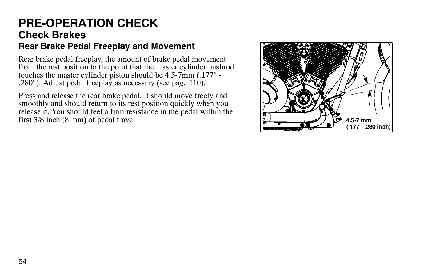 Pre-operation check, Check brakes | Polaris 2007 Victory Hammer User Manual | Page 59 / 167