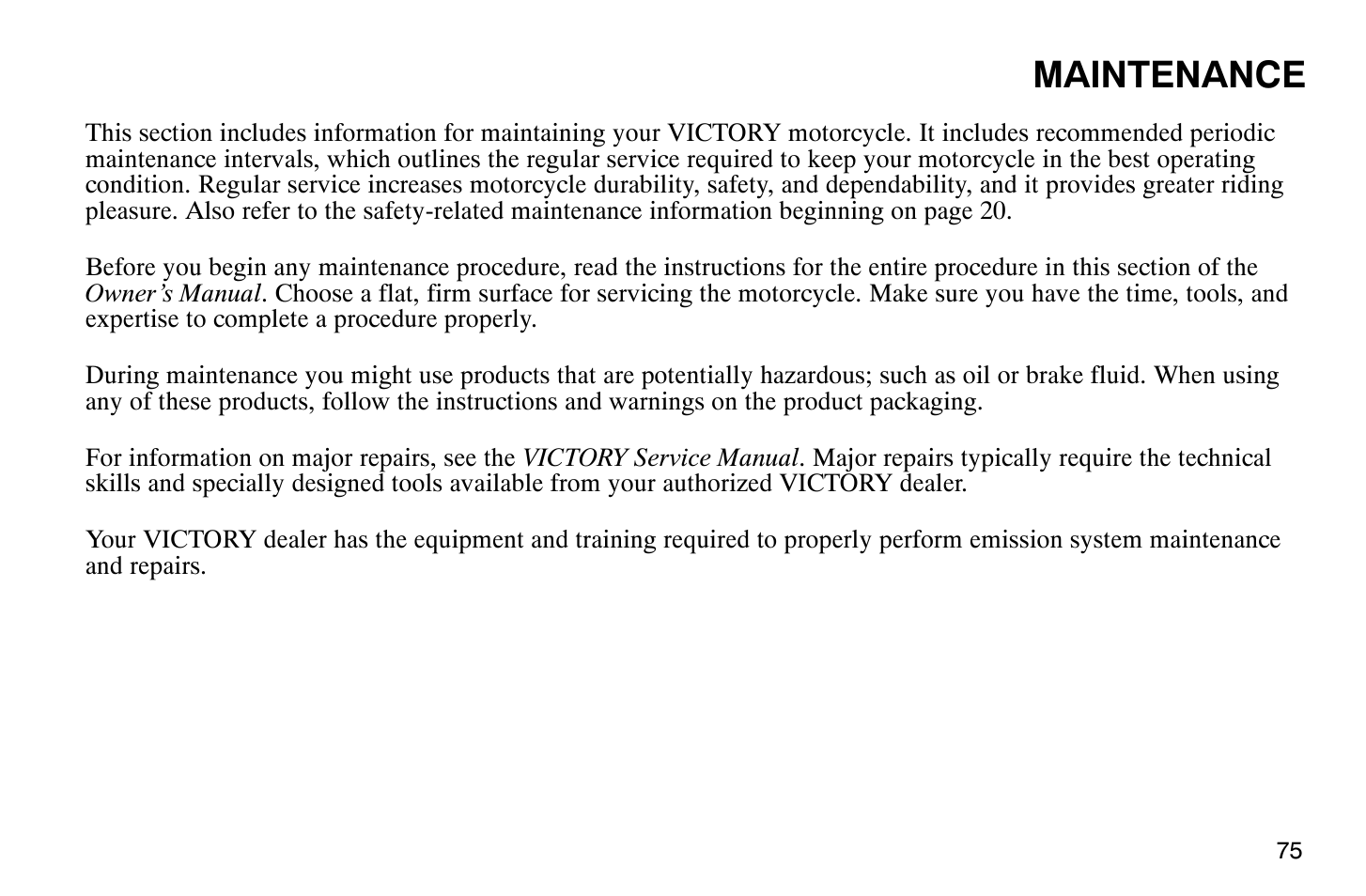 Maintenance | Polaris 2007 Victory Hammer User Manual | Page 80 / 167