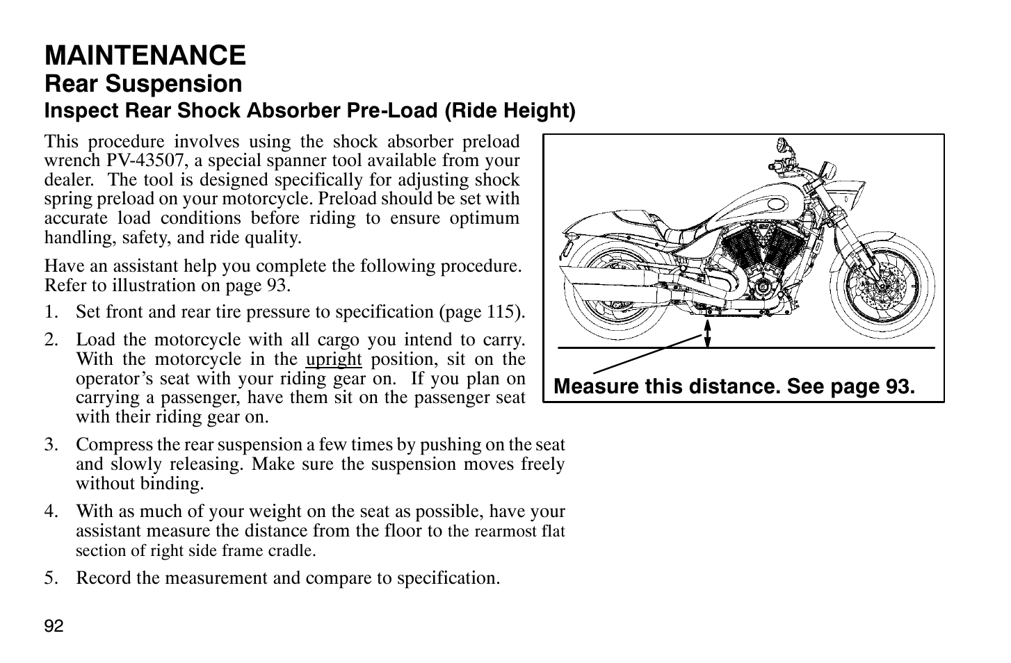 Maintenance, Rear suspension | Polaris 2007 Victory Hammer User Manual | Page 97 / 167