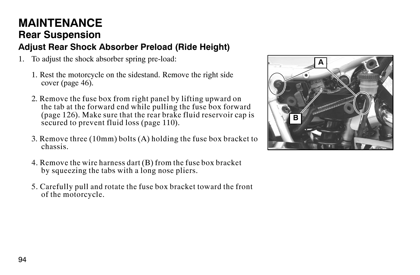 Maintenance, Rear suspension | Polaris 2007 Victory Hammer User Manual | Page 99 / 167