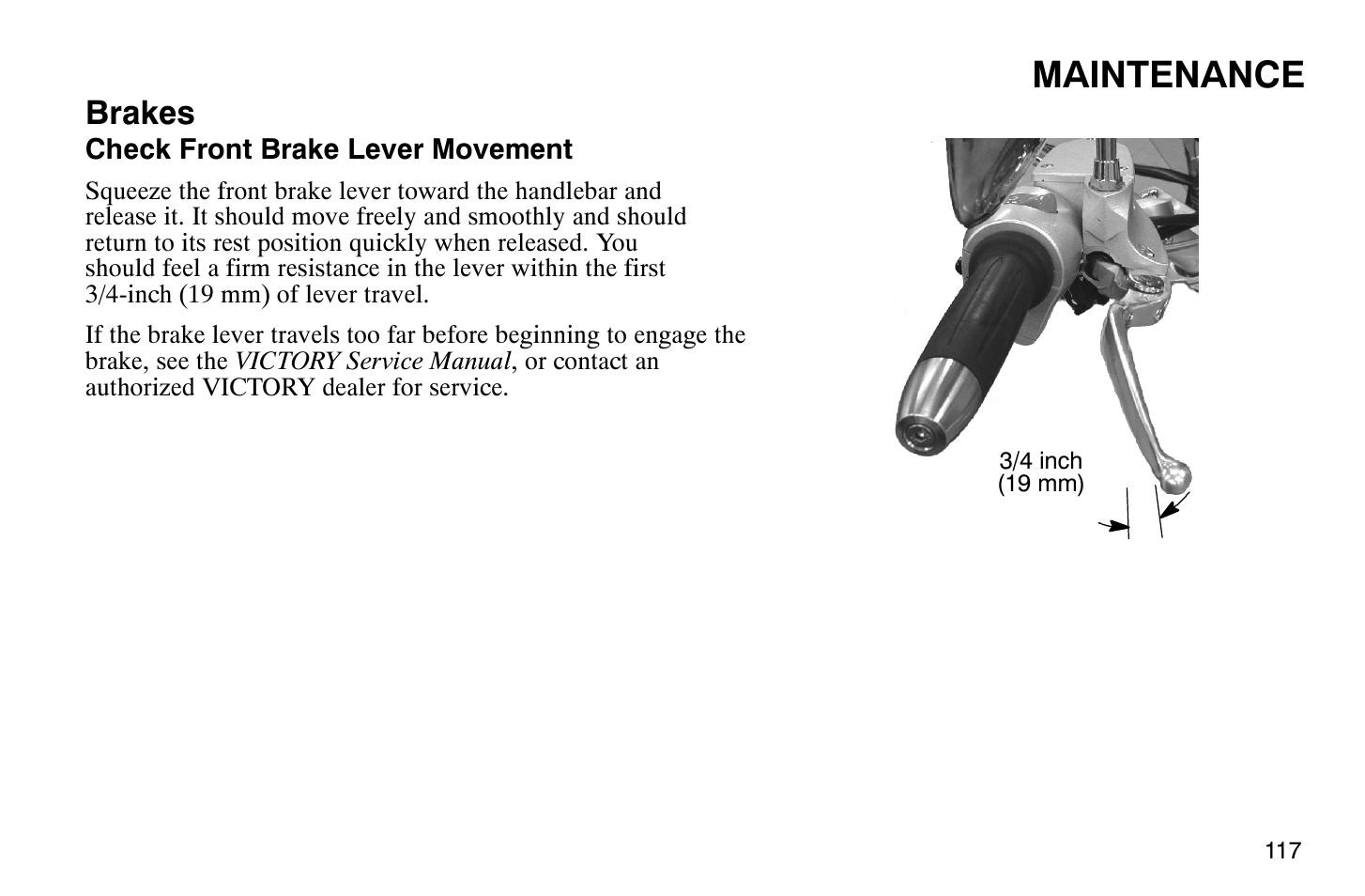 Maintenance, Brakes | Polaris 2008 Victory Vegas User Manual | Page 122 / 178