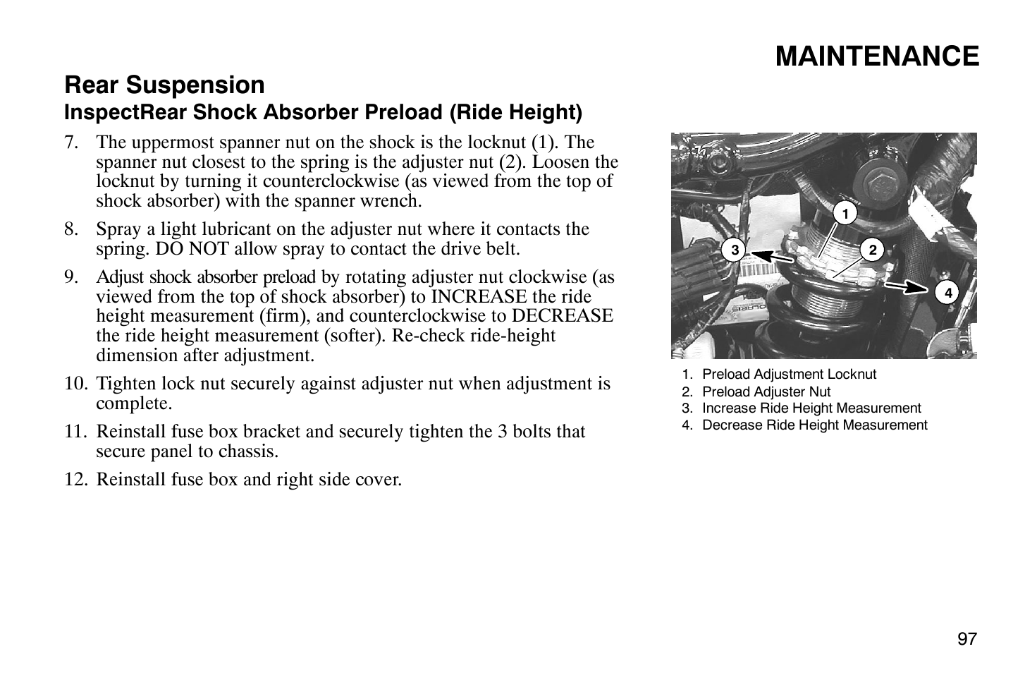 Maintenance, Rear suspension | Polaris 2008 Victory Hammer User Manual | Page 102 / 170