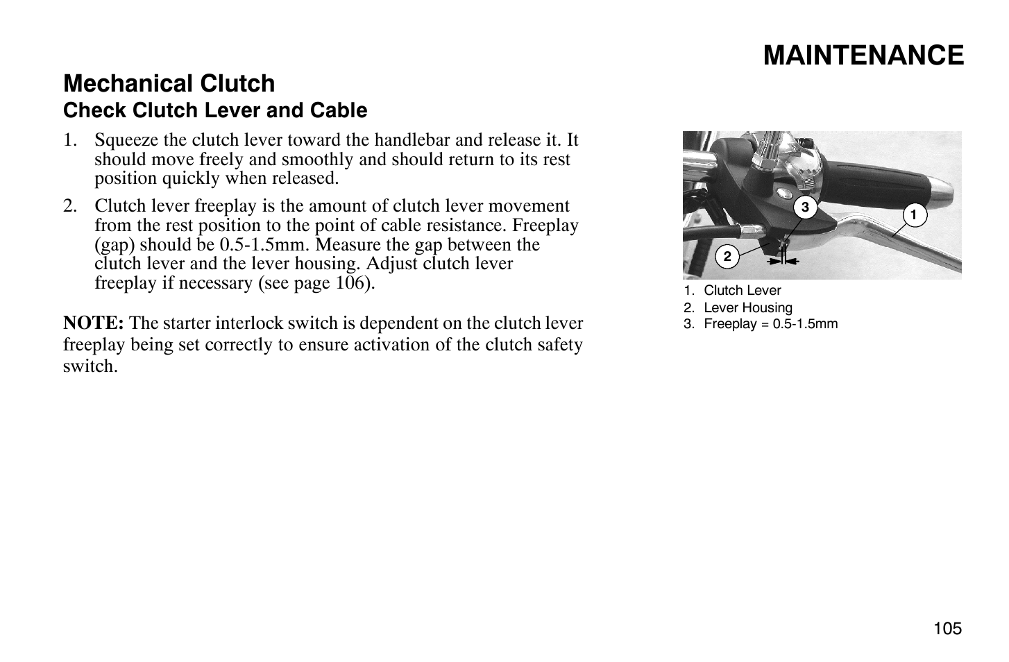 Maintenance, Mechanical clutch | Polaris 2008 Victory Hammer User Manual | Page 110 / 170