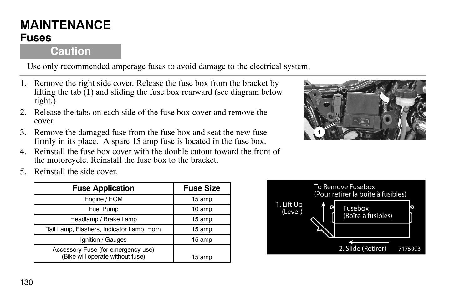 Maintenance, Fuses, Caution | Polaris 2008 Victory Hammer User Manual | Page 135 / 170