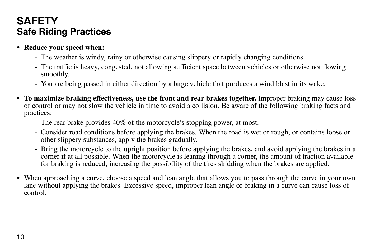 Safety, Safe riding practices | Polaris 2008 Victory Hammer User Manual | Page 15 / 170