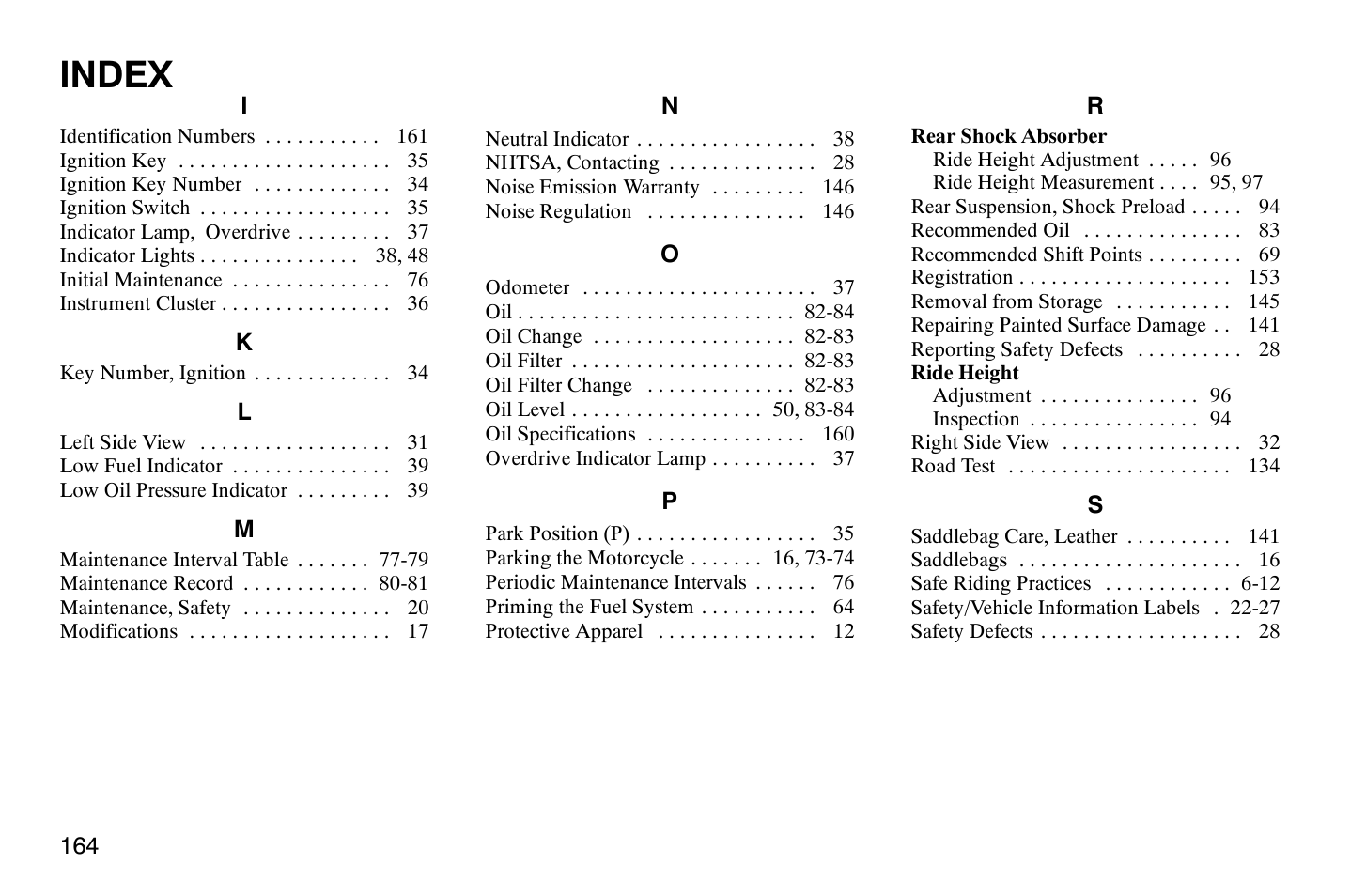 Index | Polaris 2008 Victory Hammer User Manual | Page 169 / 170