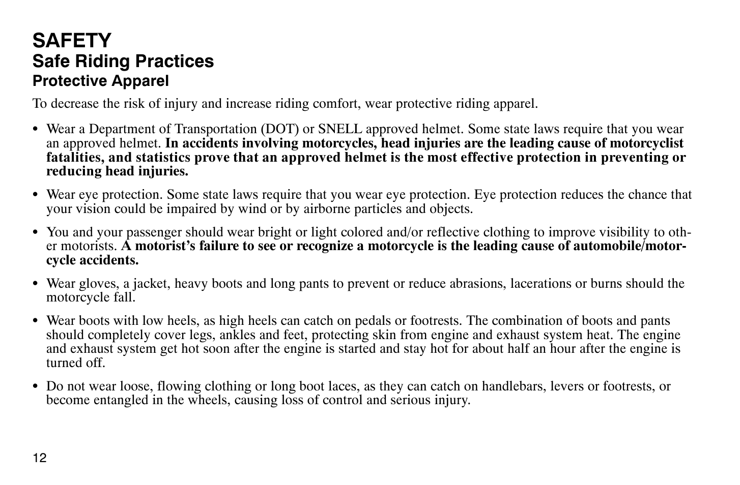 Safety, Safe riding practices | Polaris 2008 Victory Hammer User Manual | Page 17 / 170