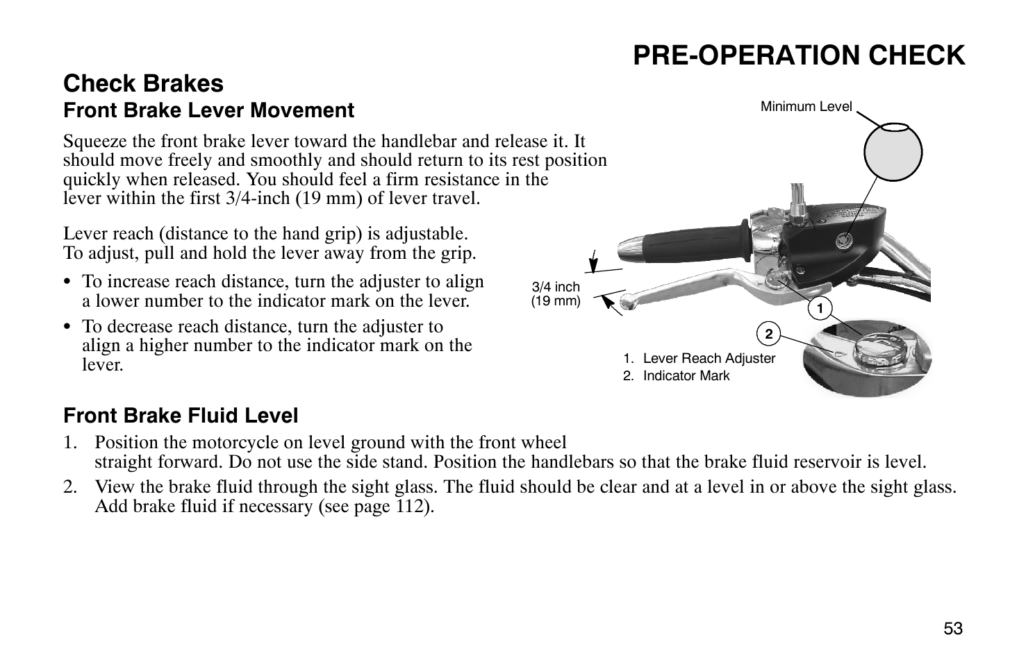 Pre-operation check, Check brakes | Polaris 2008 Victory Hammer User Manual | Page 58 / 170