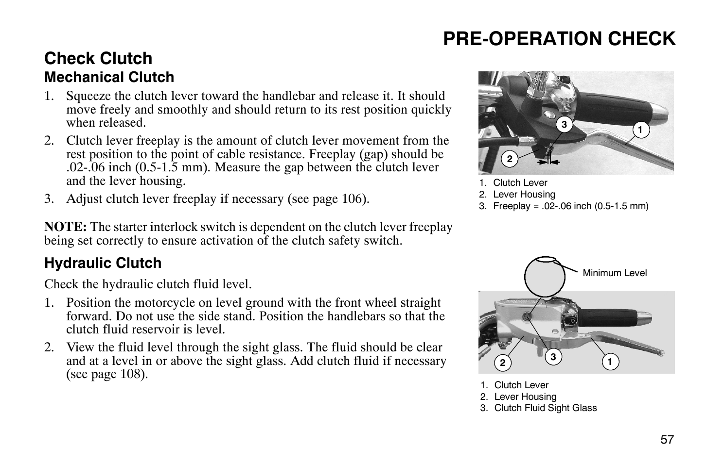 Pre-operation check, Check clutch | Polaris 2008 Victory Hammer User Manual | Page 62 / 170
