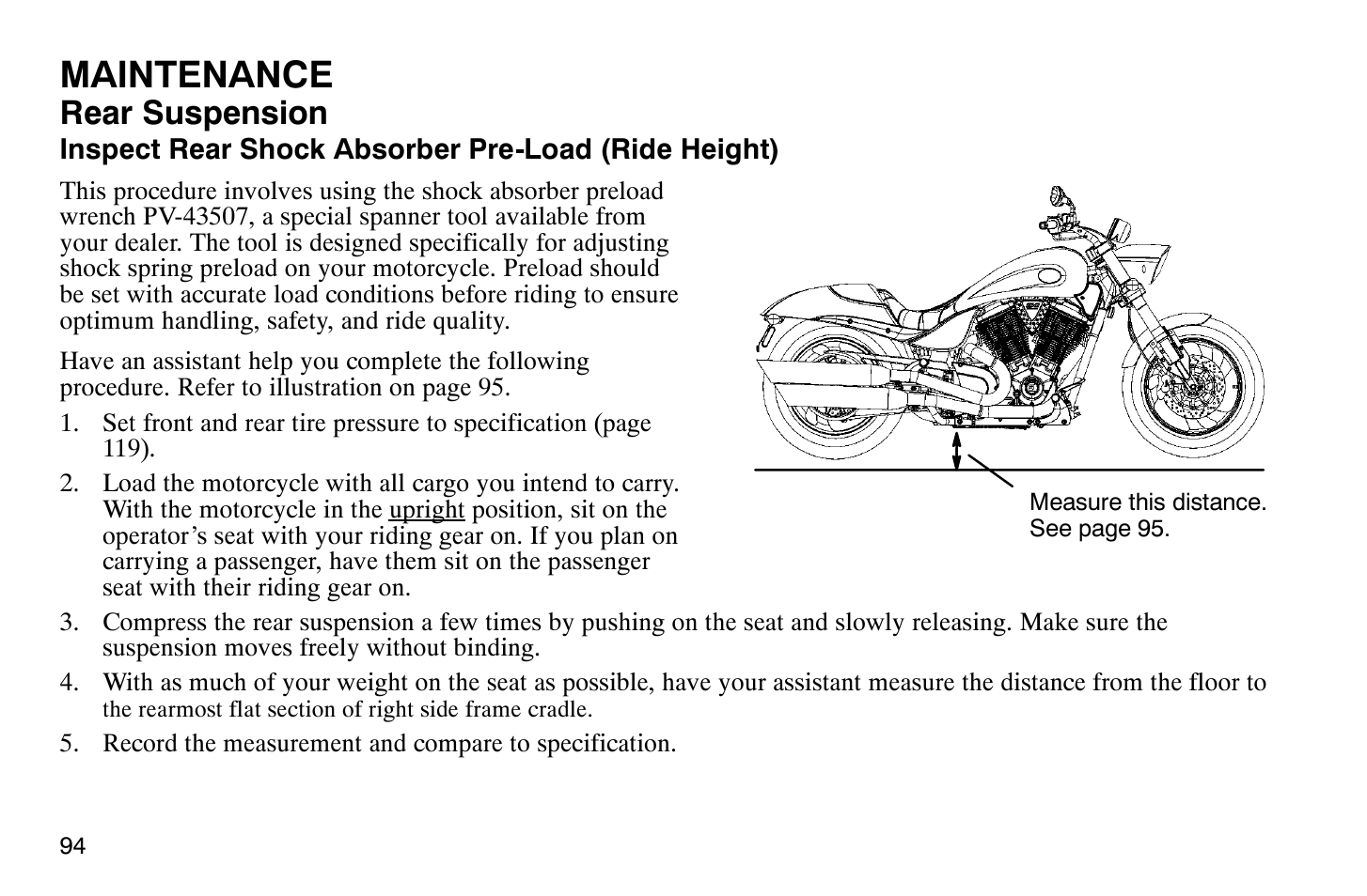 Maintenance, Rear suspension | Polaris 2008 Victory Hammer User Manual | Page 99 / 170