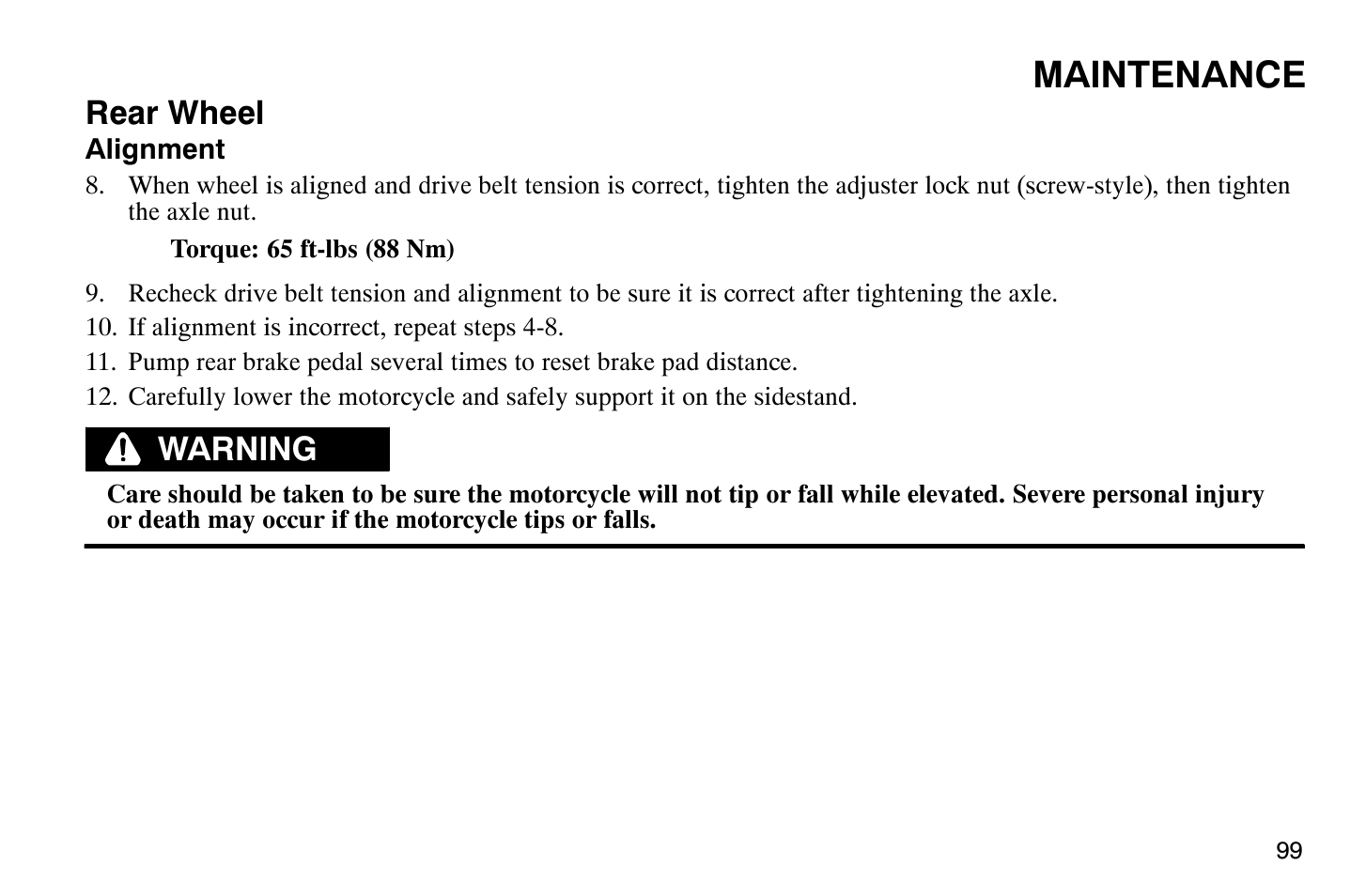 Maintenance | Polaris 2008 Victory Vegas User Manual | Page 104 / 178