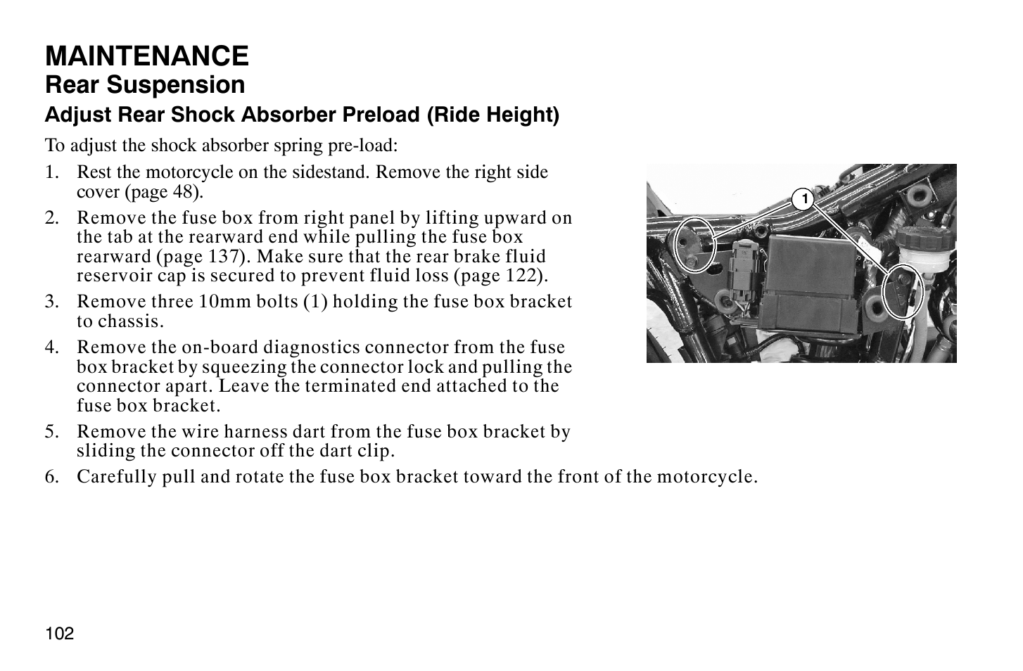 Maintenance, Rear suspension | Polaris 2008 Victory Vegas User Manual | Page 107 / 178