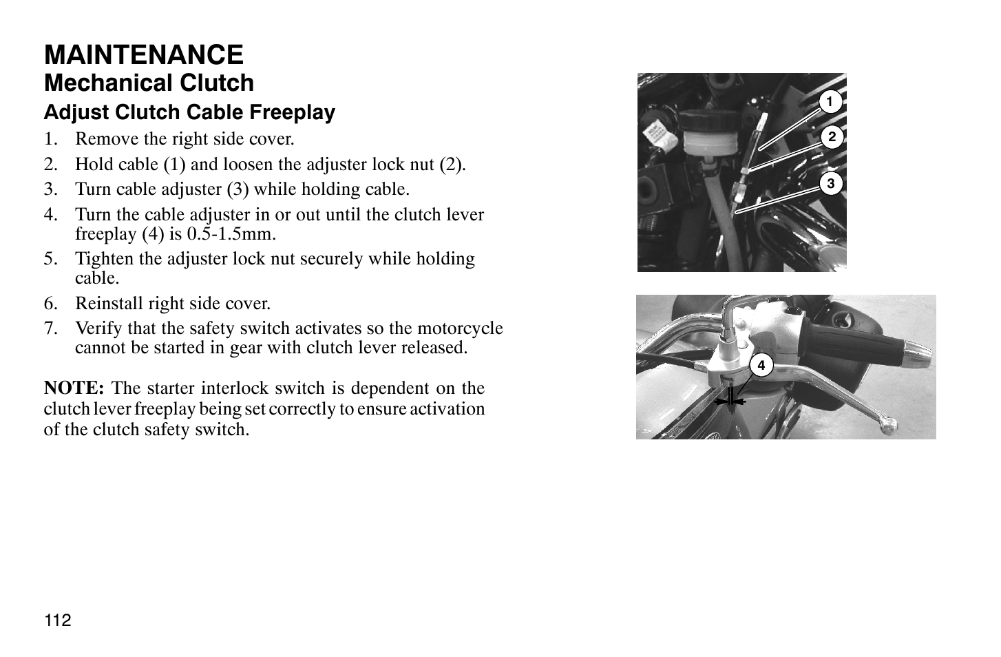 Maintenance, Mechanical clutch | Polaris 2008 Victory Vegas User Manual | Page 117 / 178