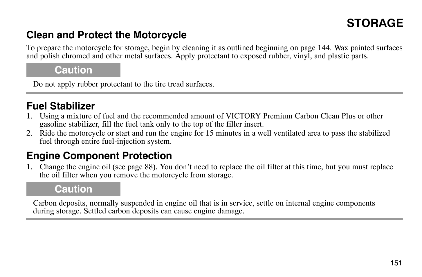 Storage | Polaris 2008 Victory Vegas User Manual | Page 156 / 178