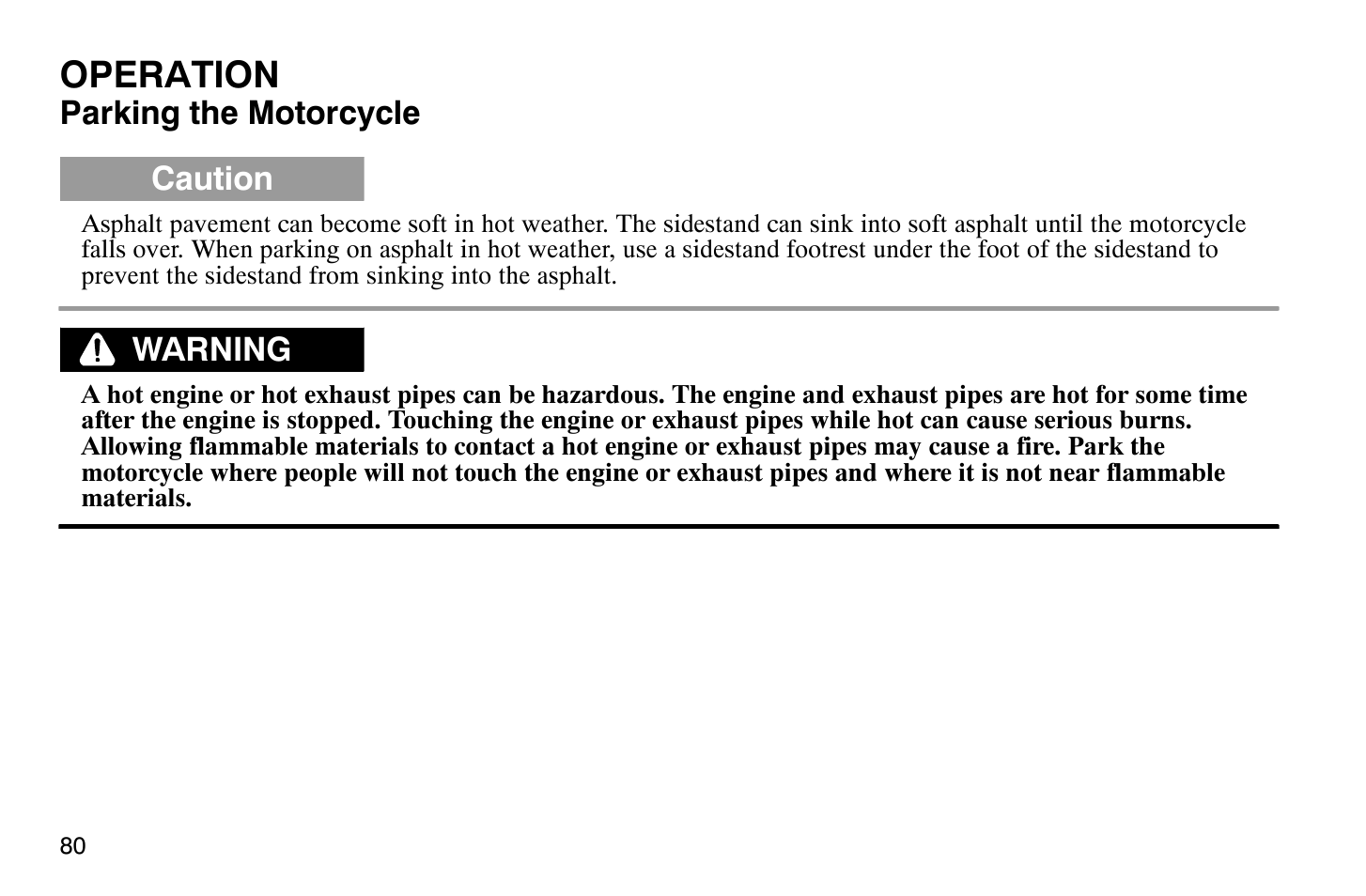 Operation | Polaris 2008 Victory Vegas User Manual | Page 85 / 178