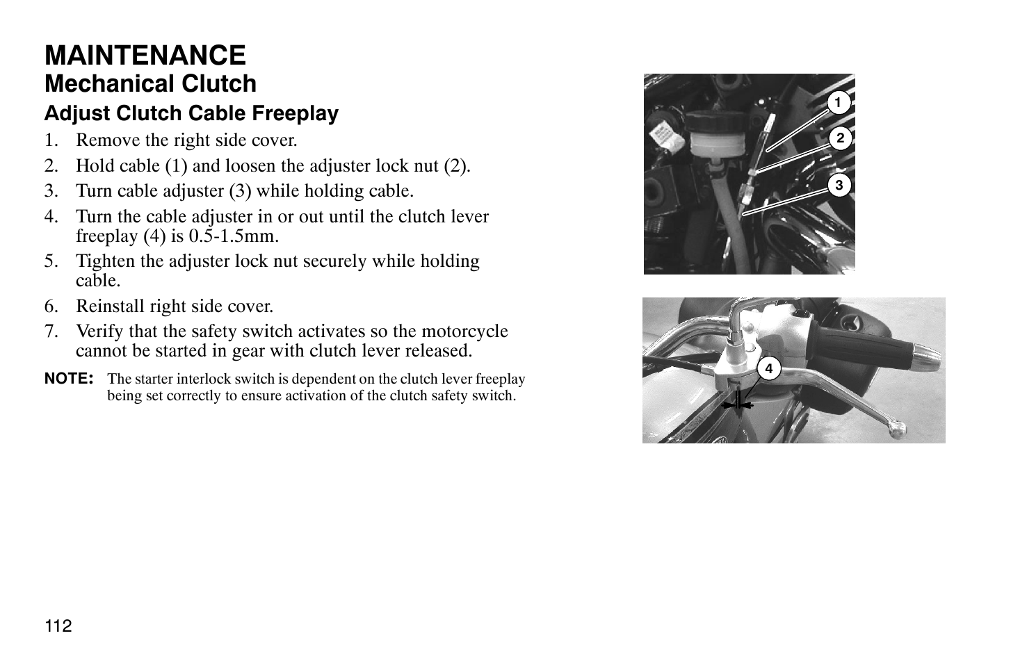 Maintenance, Mechanical clutch | Polaris 2009 Victory Vegas User Manual | Page 117 / 178