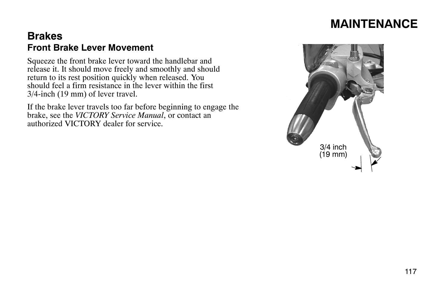 Maintenance, Brakes | Polaris 2009 Victory Vegas User Manual | Page 122 / 178