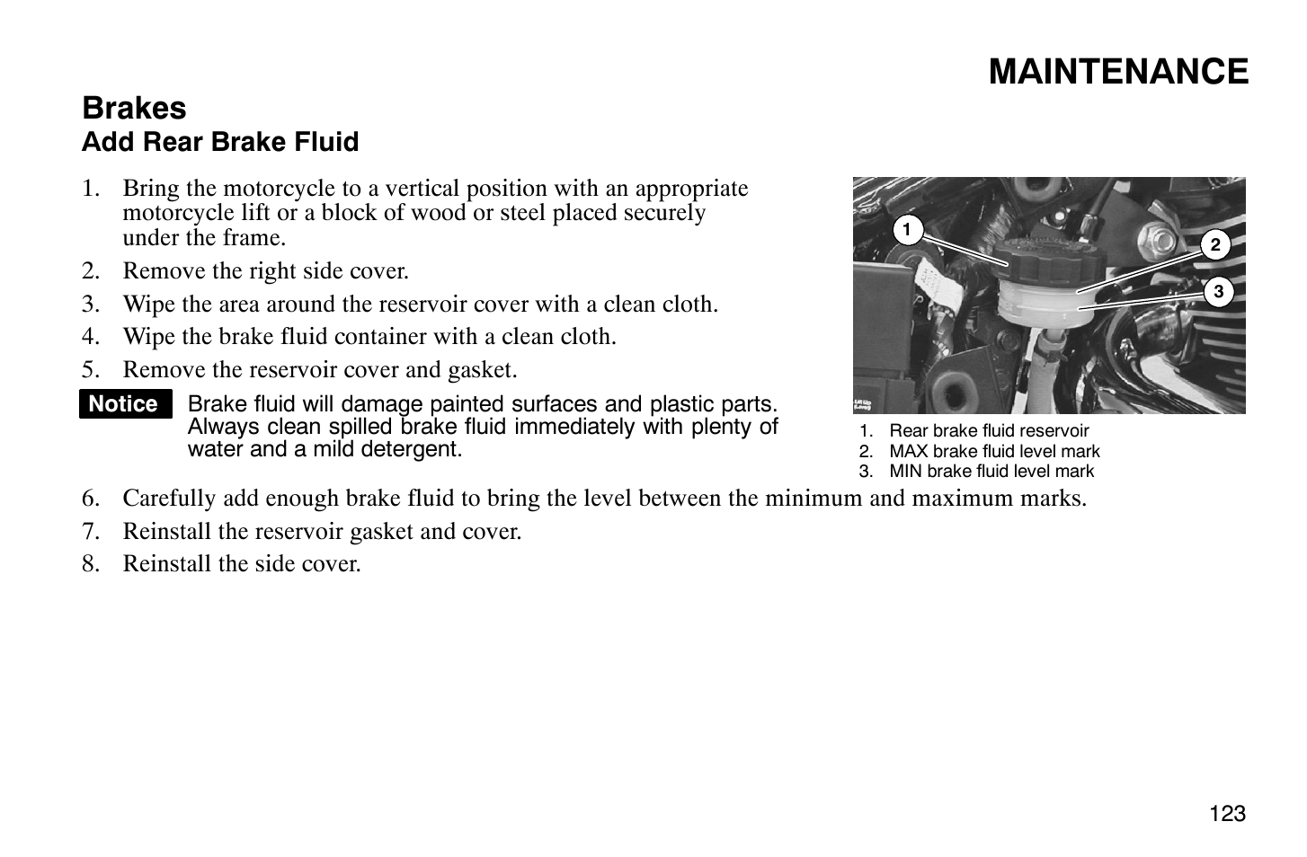 Maintenance, Brakes | Polaris 2009 Victory Vegas User Manual | Page 128 / 178